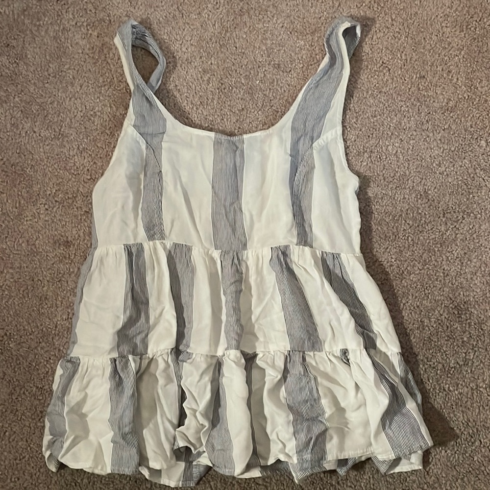 American Eagle peplum tank striped tank top